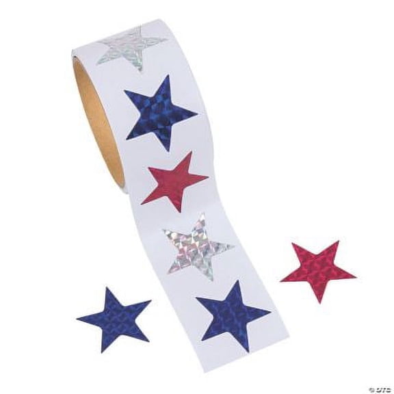 Prismatic Star Roll Stickers - Stationery - 100 Pieces