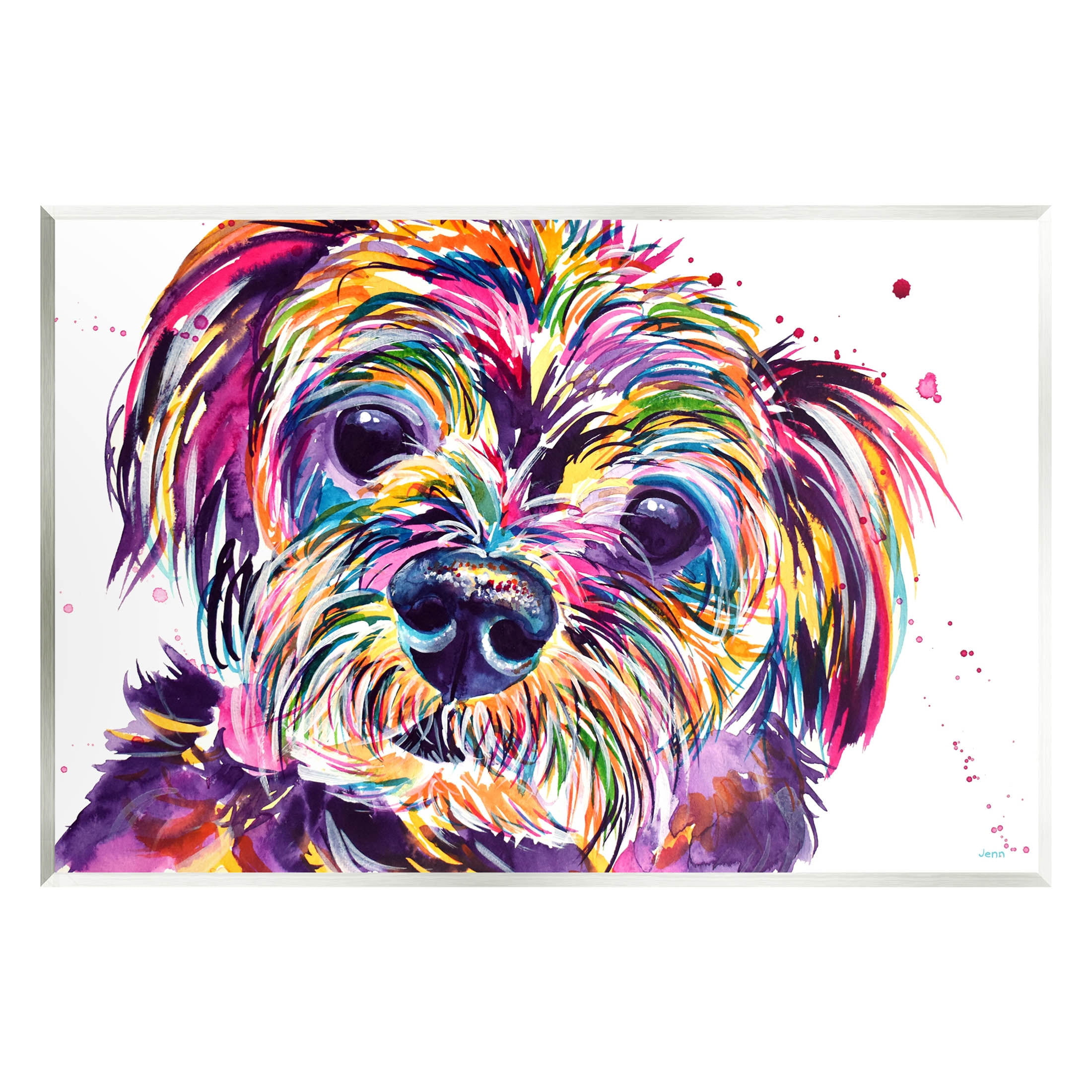 Prismatic Terrier Dog Face Portrait Animals & Insects Graphic Art Unframed Art Print Wall Art