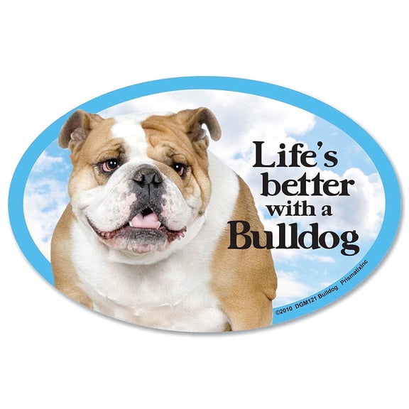 Prismatix Oval Dog Magnet - Bulldog for Cars (and Fridges Too)