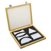 Prisms & Lenses Set, 6 Pieces - Transparent Acrylic - All Faces Fully Polished - Includes Wooden Storage Box - Eisco Labs