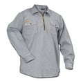 thumbnail image 1 of Prison Blues Long Sleeve 1/2 Zip Hickory Shirt, Tall - X-Large, 1 of 1