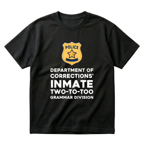 Prison Inmate Jail Prisoner Costume Pair with Grammar Police Gift T-Shirt