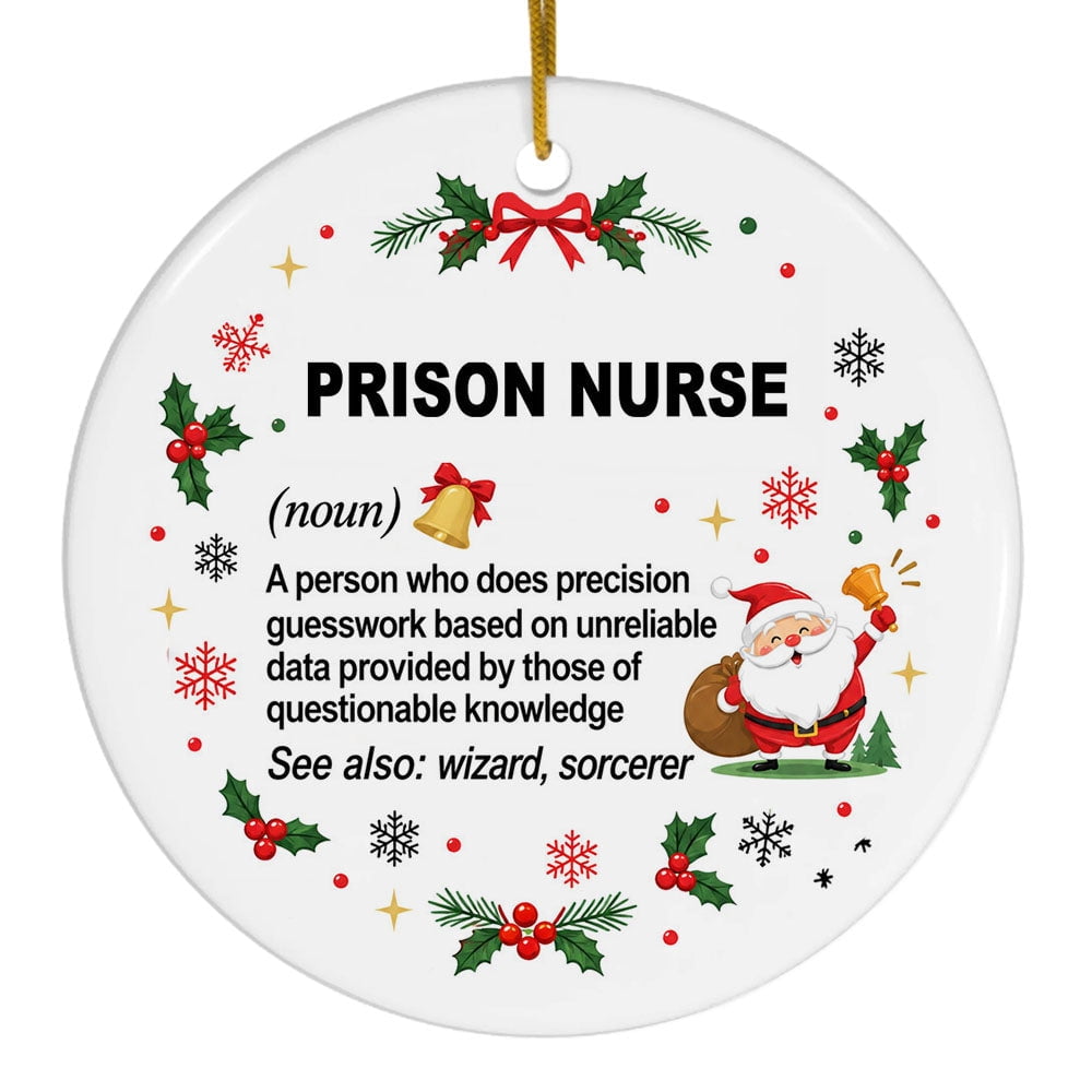 Prison Nurse Christmas Tree Ornament, Funny Wizard Definition Keepsake ...