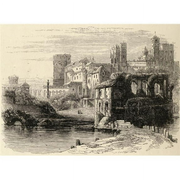 Prison of The Inquisition Cordoba Spain From The Book Spanish Pictures by The Rev Samuel Manning Published 1870 Poster Print, 16 x 12