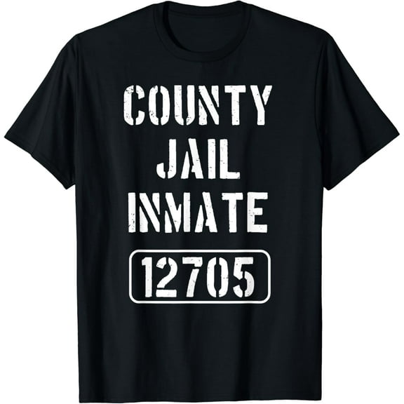 Prisoner Costume Tshirt | County Jail Inmate Tee T-Shirt