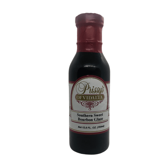 Prissy's of Vidalia Southern Sweet Bourbon Glaze, 12 oz - Gourmet Cooking & Dipping Sauce, Perfect for Grilling, Marinades, and BBQ