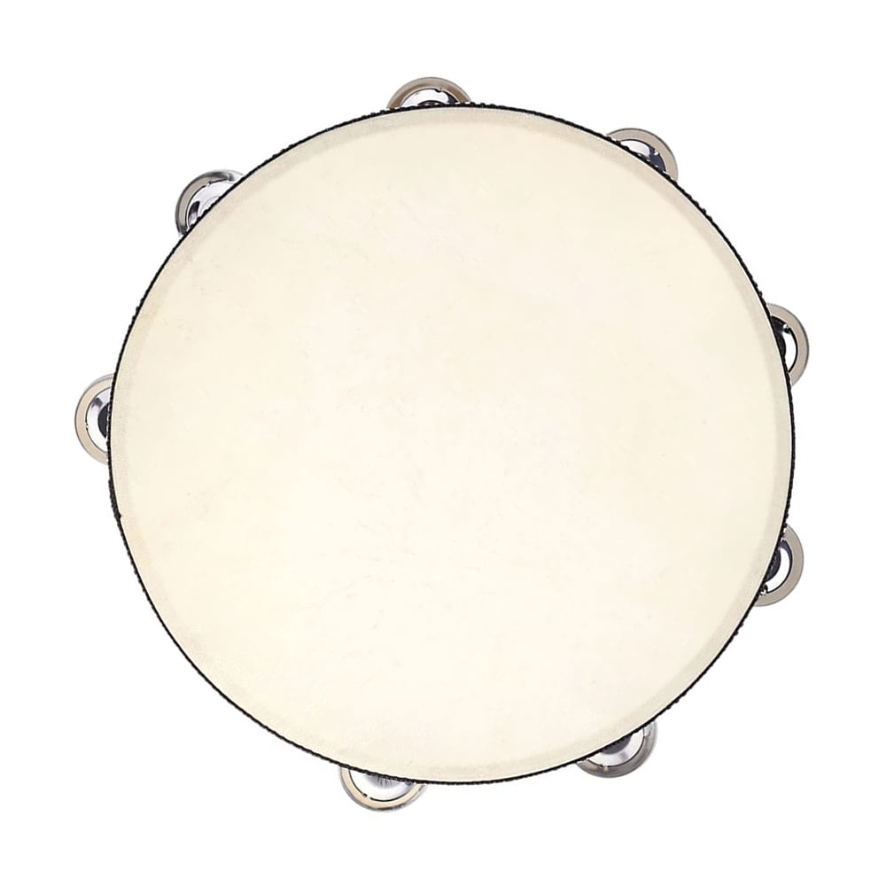 Pristin 10" Hand Held Tambourine Drum Bell Percussion Drum for Musical