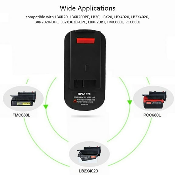 Pristin Adapter,20v -ion Battery Porter Cable Decker Stanley Porter 20v Or 18v Adaptor Battery To 18v Adaptor Or Stanley 20v Max To 18v 20v Max To Adapter 20v Max Convert Decker 20v Qisuo