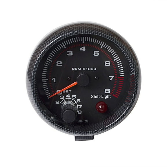 Pristin Automobile tachometer,White Inter Car Universal Carbon Universal Carbon Fibre 0-8000 RPM Inter 0-8000 ERYUE 3.75 inch White Cousopo 3.75“ 3.75'' Fibre 3.75 inch
