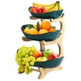 thumbnail image 1 of Pristin Display stand,Plate Party Buffet Ceramic Fruit Wood Easy Install 3 Kitchen Ceramic Fruit Stand Dessert Cake Fruit Kitchen Ceramic Dessert Cake Plate Wood Stand Easy Stand Easy Install 3 Tier, 1 of 6