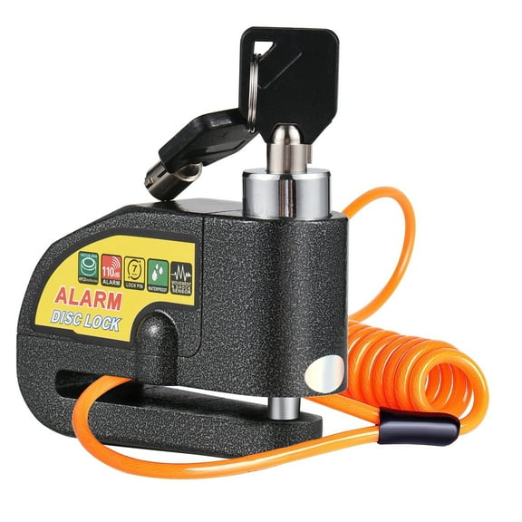 Pristin Motorcycle Alarm Lock, Disc Lock with 110dB Alarm and Reminder Cable for Anti-Theft Security