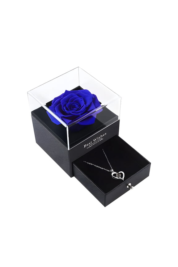 Necklace,Her Day Mom Wife Valentines Day Her Mothers Day Preserved Flowers Rose Day Valentines Wife Her Birthday Rose Box Wife Rose Valentines Day Rose Rose Dazzduo Day Eternal Women