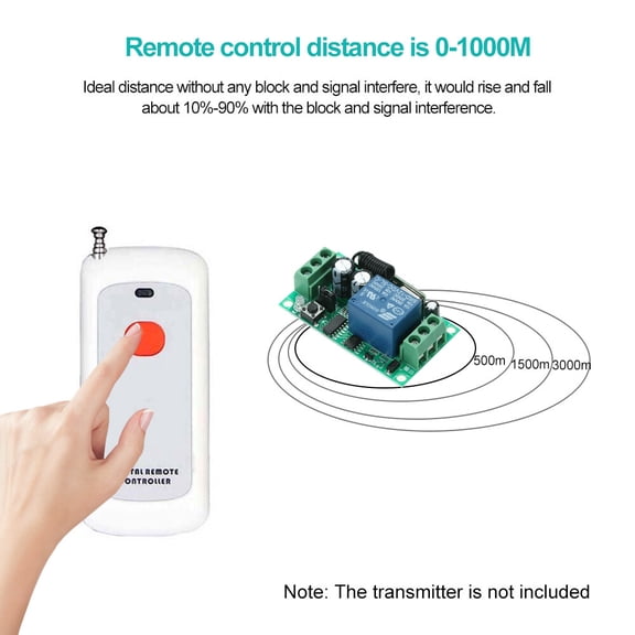 Pristin Remote Controller,433Portable Remote 1 Portable Key Distance1ch Channel433 1ch Wireless Remote 1Channel 1000m Distance1000 M 1ch Funien 1000 M 1ch Radio Remote