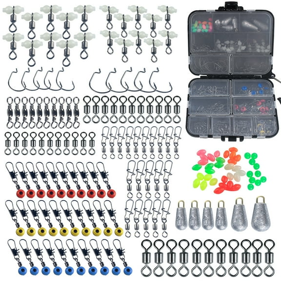 Pristin Rolling Swivels,Swivels Beads Box Kit CrankBeads Box Set CrankSwivels Rookin 177pcs Ories Kit