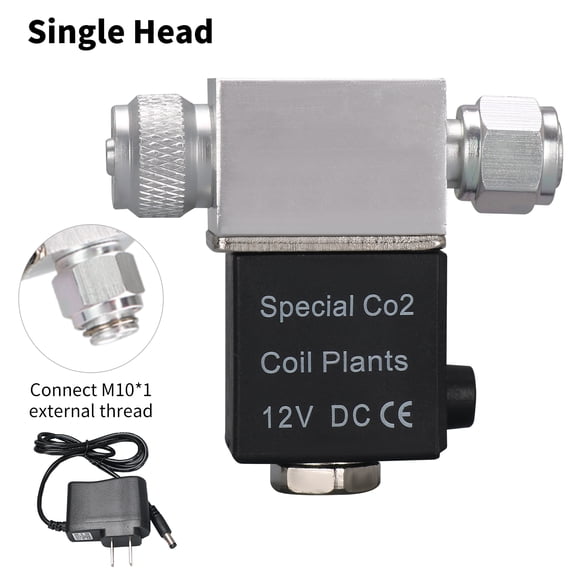Pristin Solenoid Valve,Version Low Temperature Head Noiseless Low *1 Head Noiseless Solenoid Valve CO2 DC 12V DC 12V Output Easy Install Head Rookin Tank Water Plant Valve Fish Tank YALIYA