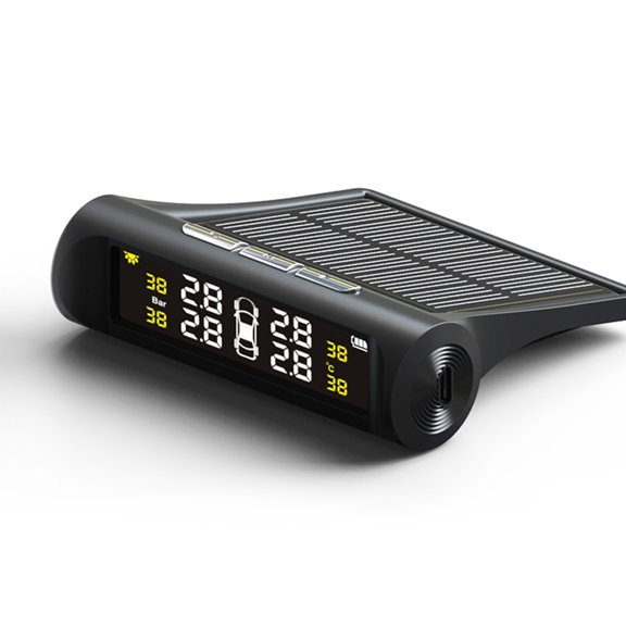 Pristin Tire Pressure Monitoring System,Tire Pressure LCD Display Auto Car TPMS Tire Display Auto Alarm LCD Display Auto Alarm Wireless Pressure Solar Solar LCD Alarm Wireless 4 HUIOP zroven