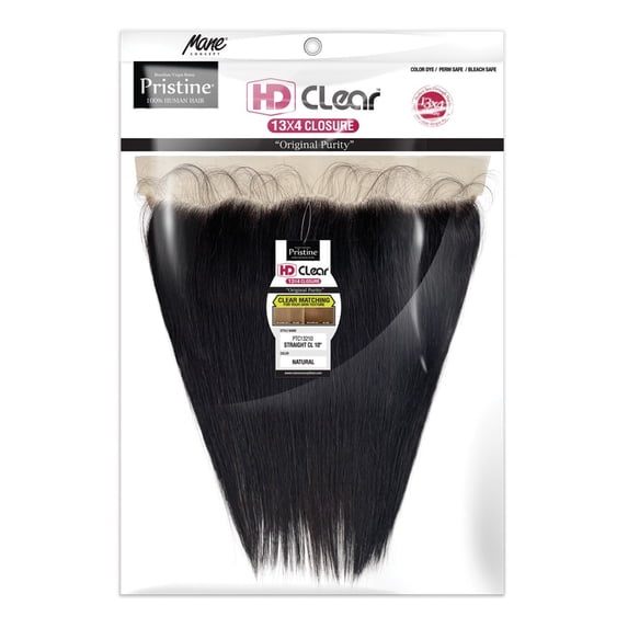 Pristine Brazilian Virgin Remy 100% Human Hair 13X4 HD Clear STRAIGHT Closure 12" (613)