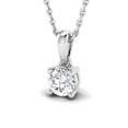 thumbnail image 1 of Pristine Fire 14k White Gold and 1/4 Carat Lab Grown Diamond Solitaire Pendant (With 16" Chain) for Women (DE Color VVS1 Clarity), 1 of 3