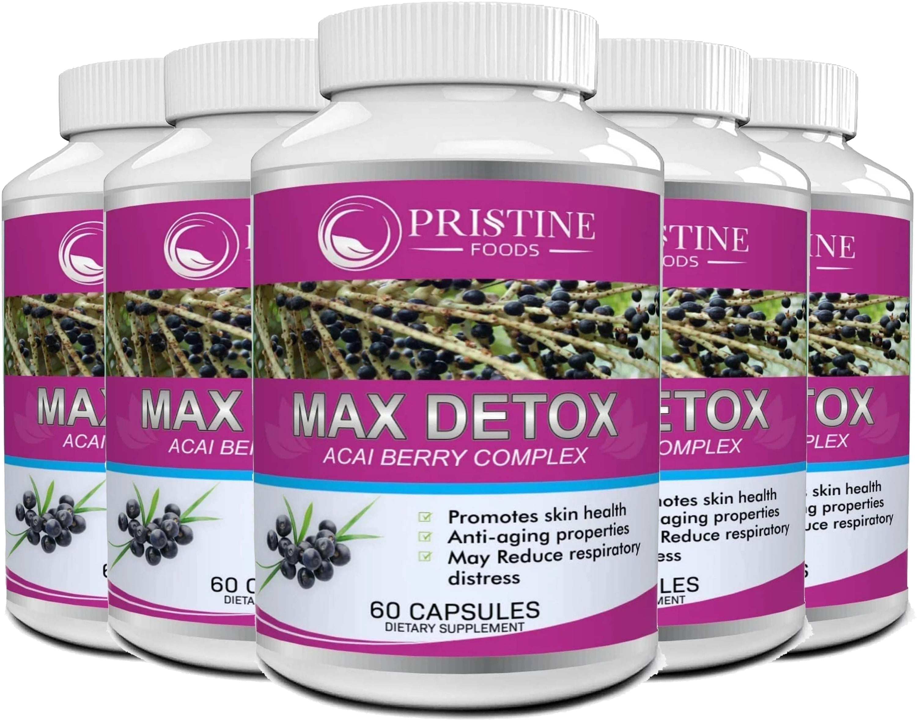 Colon Pills Pristine Foods Max Detox Colon Cleanse Weight Loss Pills 1532mg - 5 ...