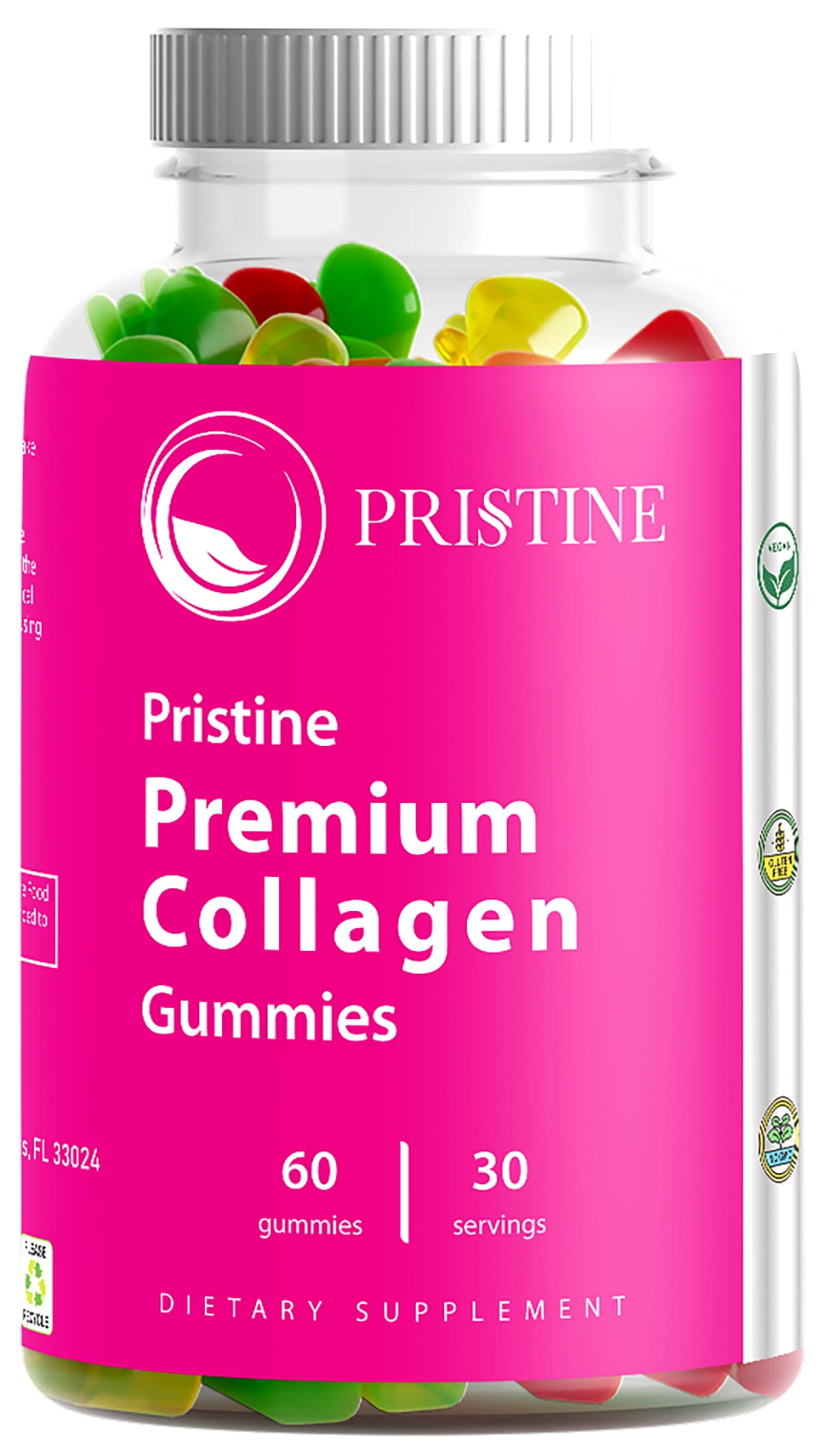 Pristine Collagen Gummies, 60 ct, Supports Hair, Skin, Nails
