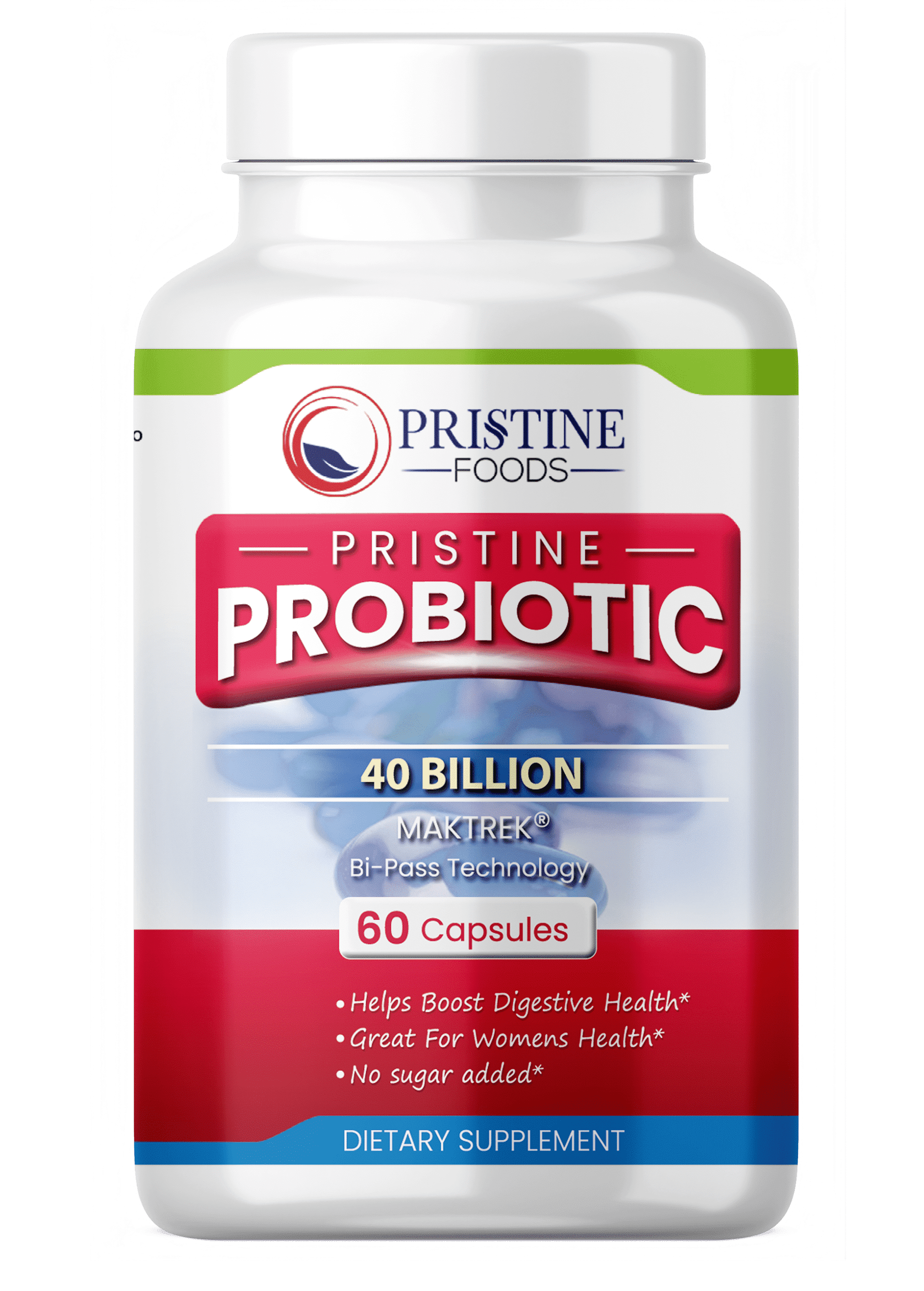 Pristine Probiotic 40 Billion CFU Supplement for Men & Women | Digestive & Gut Health Support | 60 Veggie Capsules