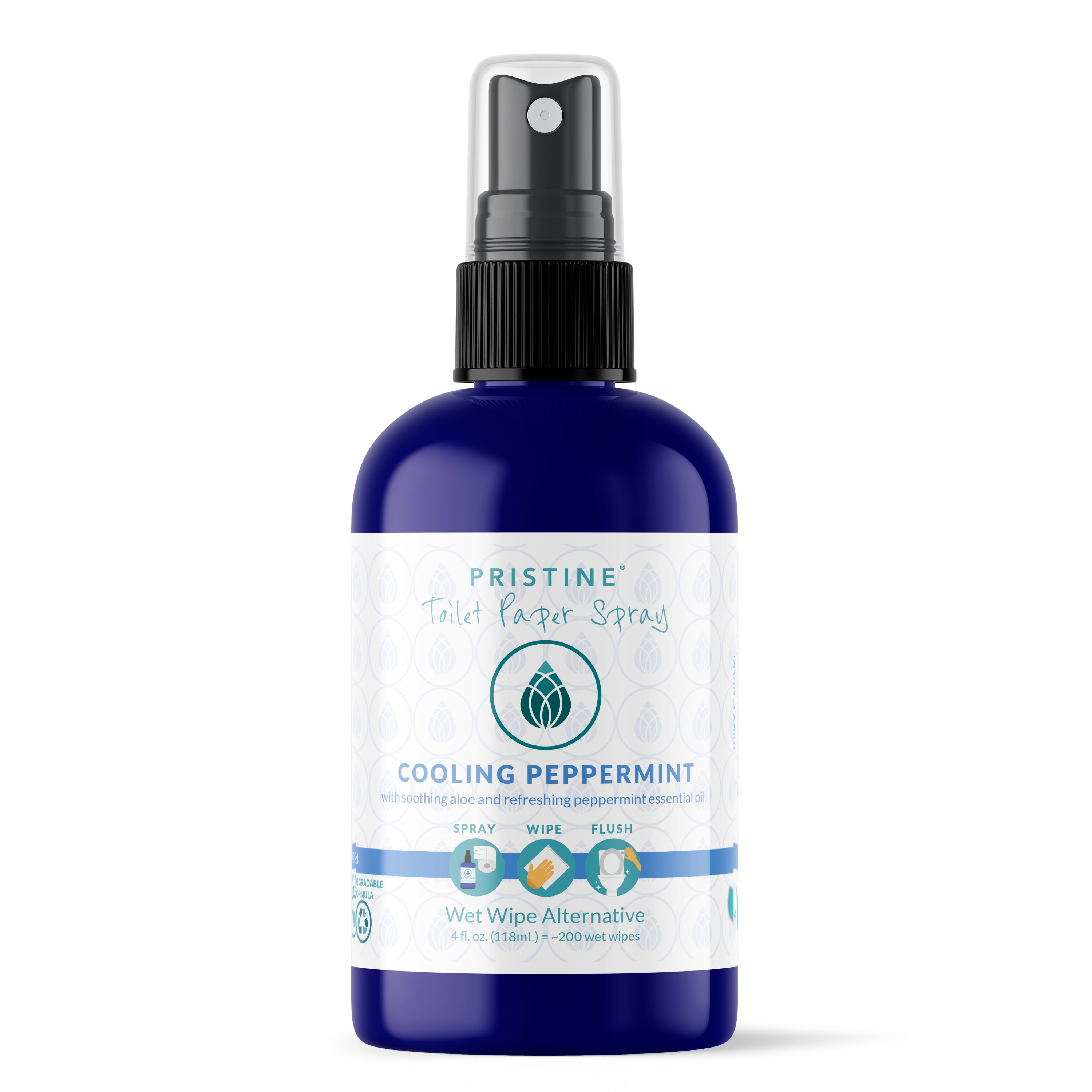 Pristine Toilet Paper Spray, Turns Tissue into Wet Wipes, Cooling