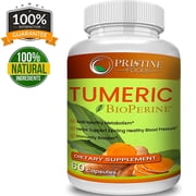 Pristine Turmeric Curcumin Supplement with BioPerine - Support Healthy Blood, Metabolism & Antioxidant Booster - 60 Ct.