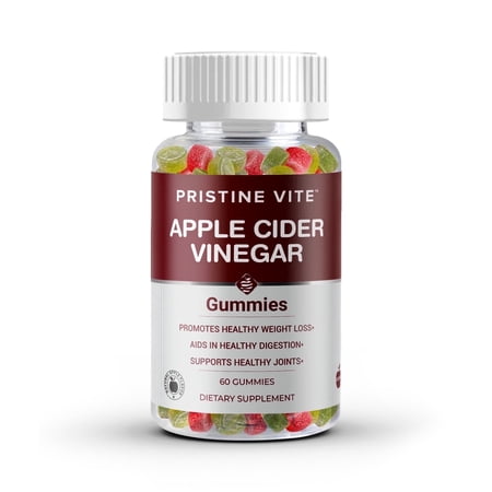 Pristine Vite Apple Cider Vinegar Gummies Supports Healthy Digestion 60 Count