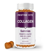 Pristine Vite Collagen Gummies - Hydrolyzed Collagen Peptides - Tropical Fruit Flavor, 60 Gummies