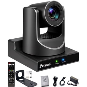 Prisual PTZ Camera Gen 5, 30X Optical Zoom Auto AI Tracking, HDMI 3G-SDI USB IP Streaming, 0.5 Lux for Church Live Streaming, Events, vMix, OBS.