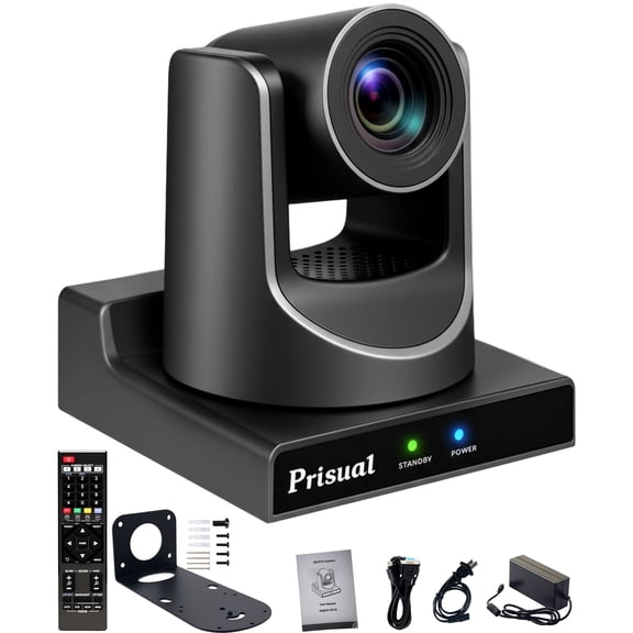 Prisual PTZ Camera Gen 5, 30X Optical Zoom Auto AI Tracking, HDMI 3G-SDI USB IP Streaming, 0.5 Lux for Church Live Streaming, Events, vMix, OBS.