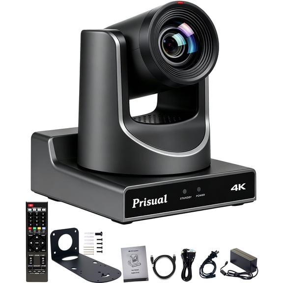 Prisual Ultra 4K PRO NDI PTZ Camera Gen 5, SDI HDMI USB IP with 20x Optical Zoom 1/1.8" UHD CMOS 8.42MP, 4K 60fps AI Auto-Tracking PTZ Camera with Tally Light (Official NDI Certified) TEM-4K20N PRO