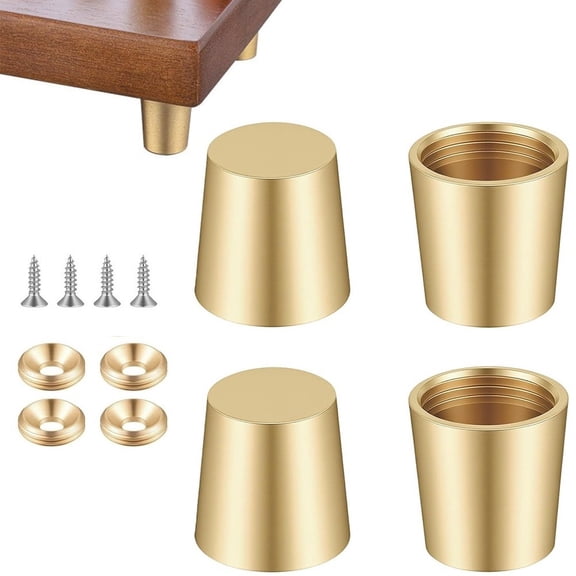 Pritane 4 PCS Brass Cutting Board Feet with Anti-Slip Pads for Jewelry Box Display Tray Riser