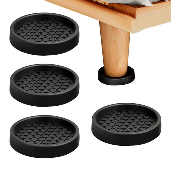 Pritane 4 PCS Silicone Furniture Caster Cups Round for Floor Protectors Non-Slip