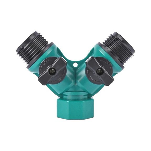 Pritane Garden Hose Two-Way Diverter Y-Type Water Pipe Quick Connector for Yard Flower Watering Lawn
