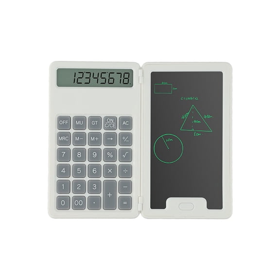 Pritane Portable Folding Writing Board & 12-Digit Scientific Calculator with Large LCD WHITE