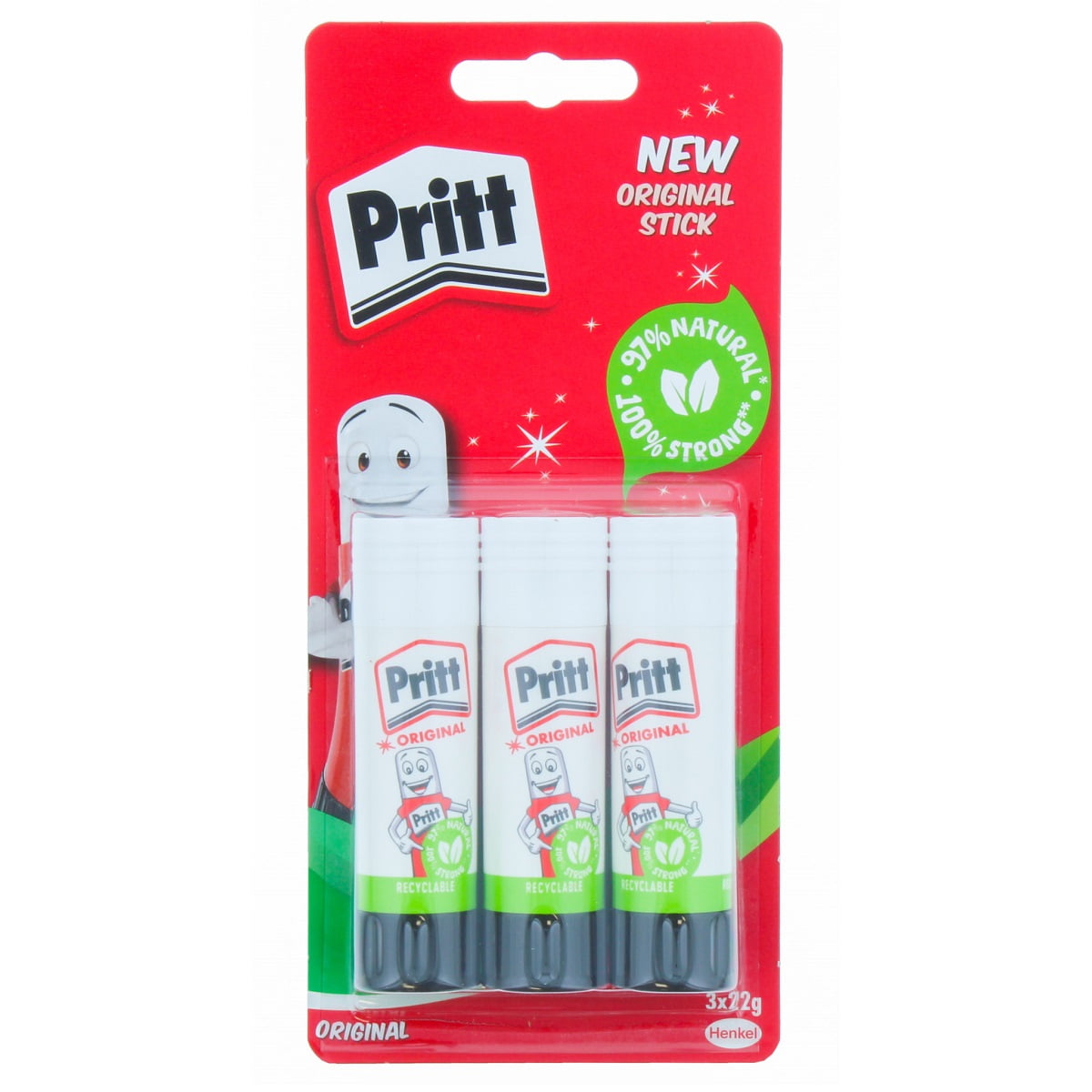 Pritt Glue Stick Washable Non Toxic Large - 43g Pack 5 - Hunt