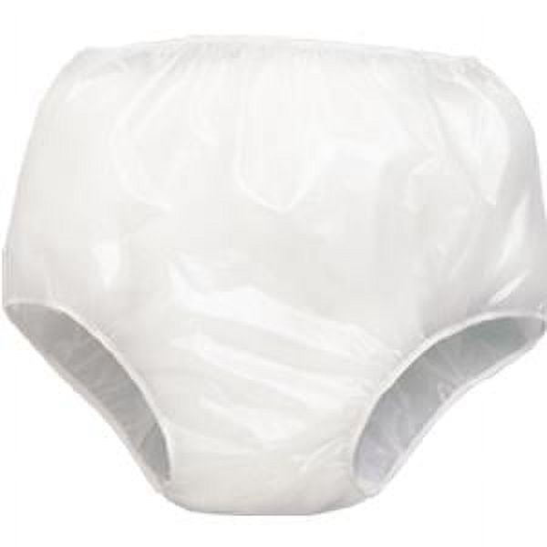 Priva Waterproof Soft Vinyl Pull On Underpants, Incontinence Underpants, White, L, 6 Count