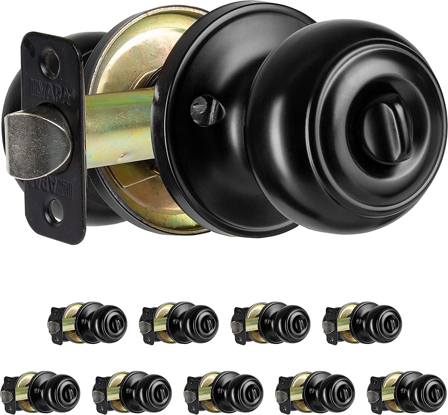 Privacy Black Door Knobs Interior, Bathroom Bedroom Door Knobs ...