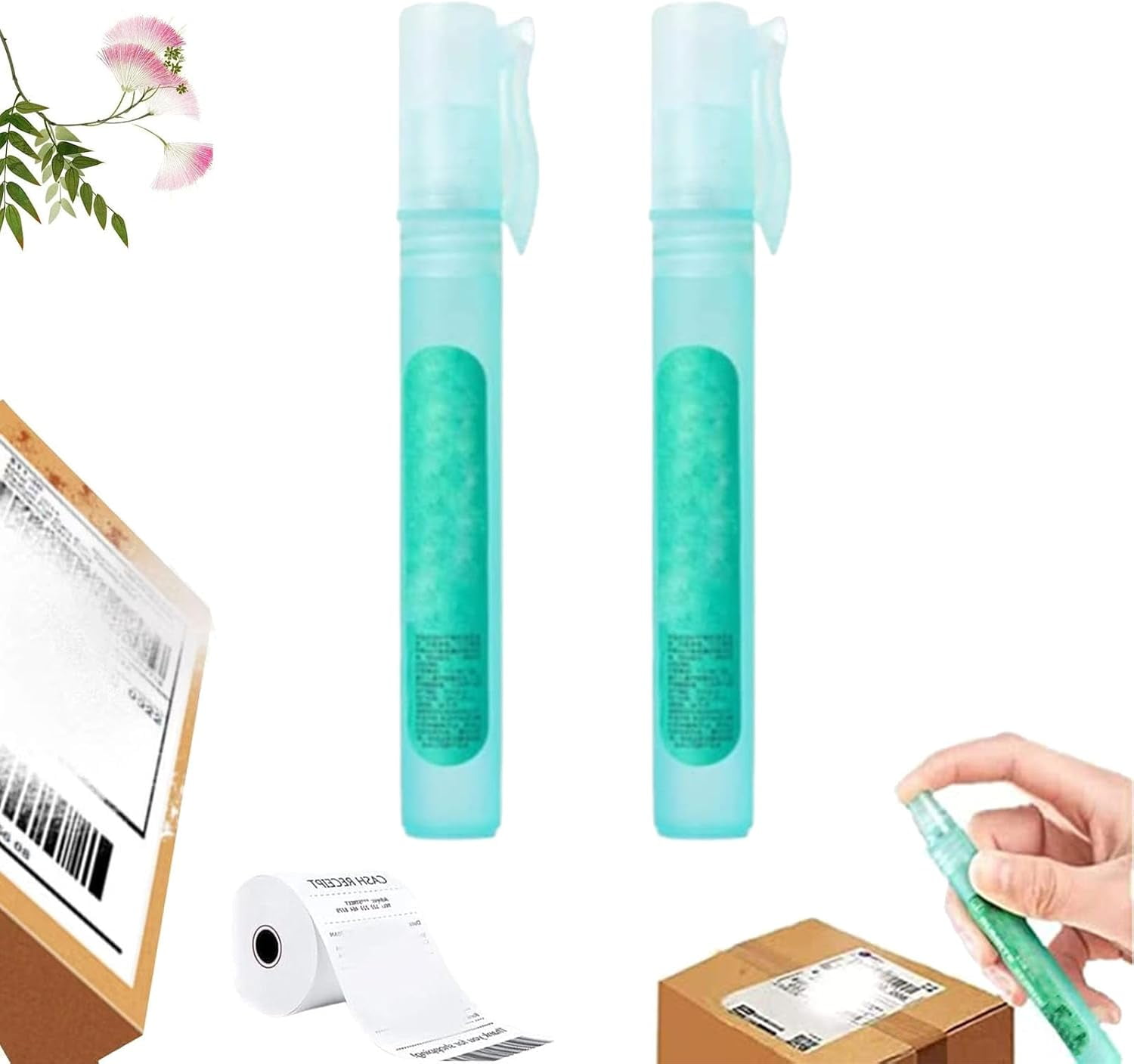 Privacy Cover Spray, Thermal Sensitive Paper Correction Spray, Portable Privacy Information Coverage Fluid Liquid, Thermal Paper Privacy Eraser, for Documents, Labels, Packages,10ml (2pcs)