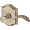 thumbnail image 1 of Privacy Curved Lever & Traditional Arch Rose, Matte Brass & Black, 1 of 1