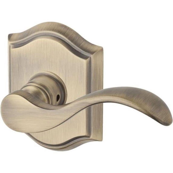 Privacy Curved Lever & Traditional Arch Rose, Matte Brass & Black