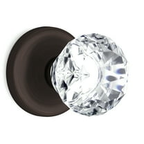 Privacy Diamond Round Brilliant Crystal Door Knobs Venetian Bronze Round Rosette