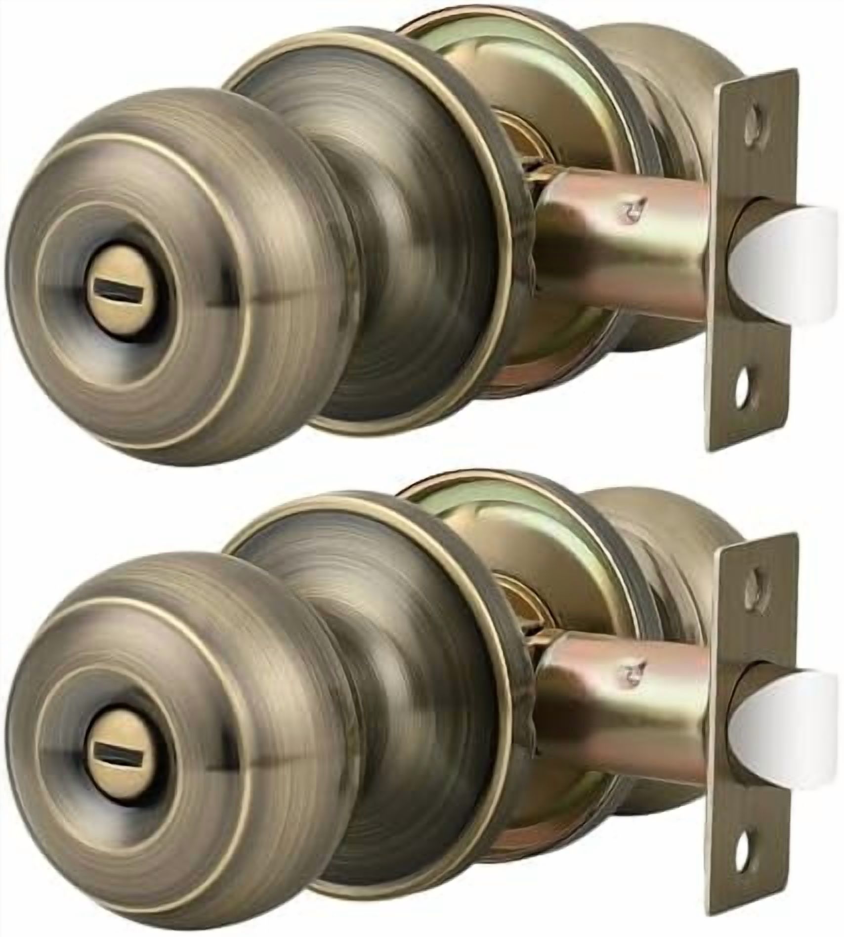 Lock Set Keyless Privacy Door Knobs Lock Interior Bedroom Bathroom Door Handle Antique ...