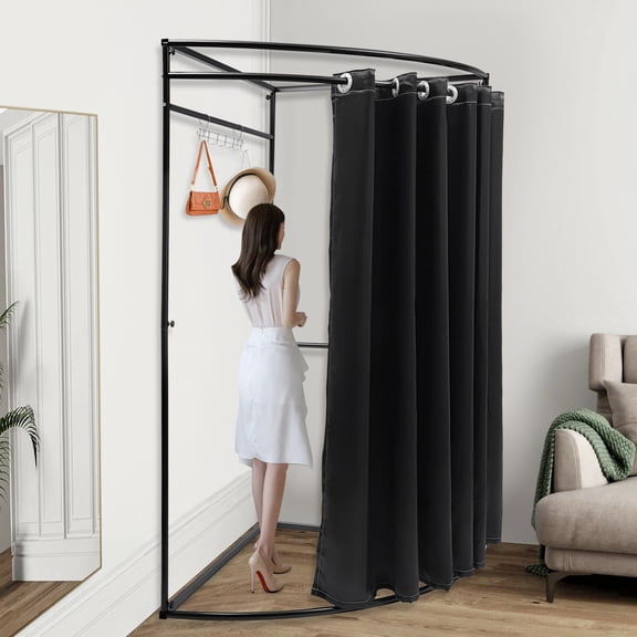 Privacy Dressing Room, 100x100x200cm Fan-shaped Base with Solid Ring Closures, Easy Assembly for Multiple Venues
