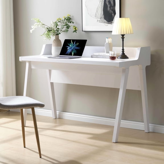 Privacy - Enhanced Home Office Desk with Raised Back and Modesty Panel for Focused Writing