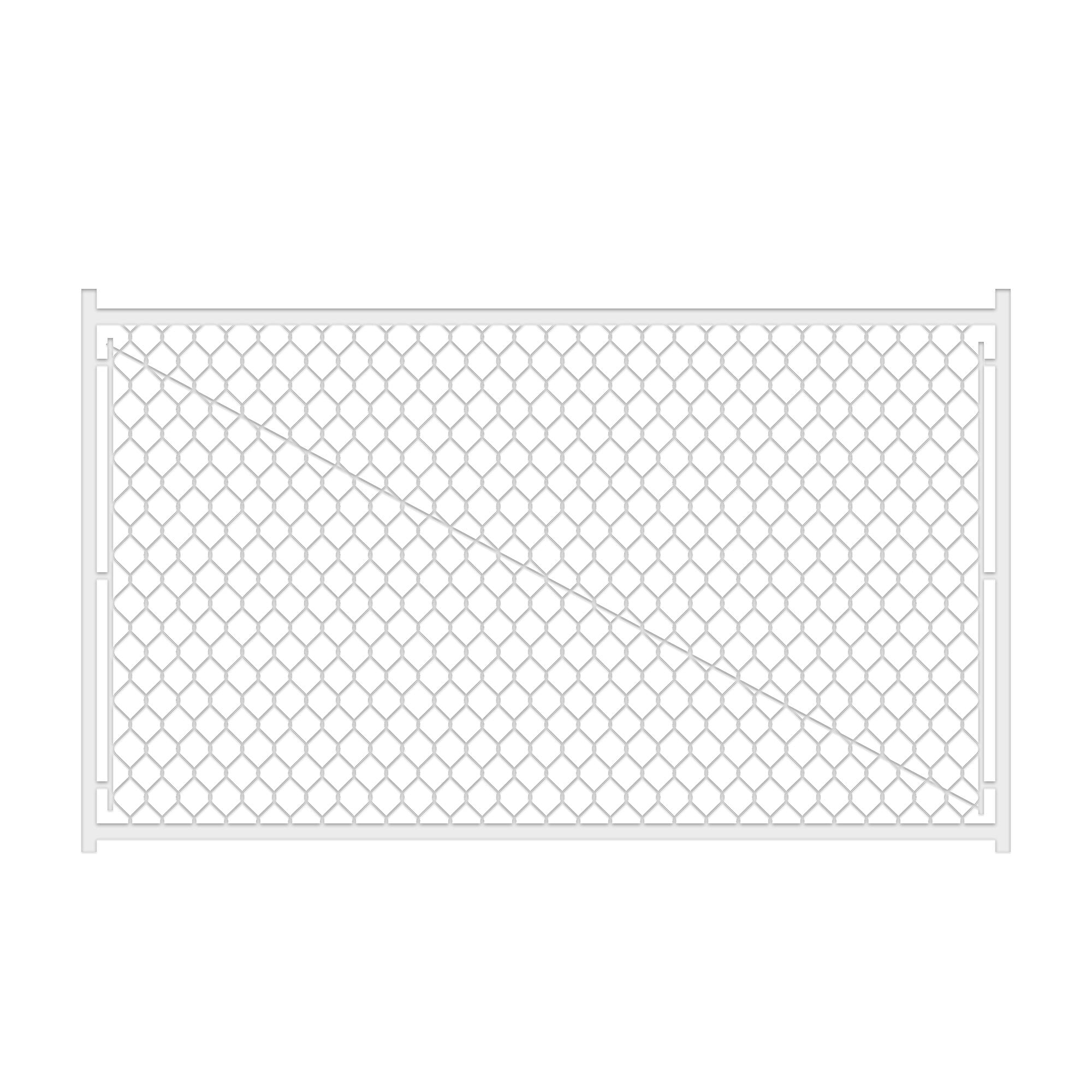Privacy Fence Adjustable Chain Link Walk Gate Kit with Round Corner Frame, Fit-Right, 3.8'H,Fence Panels