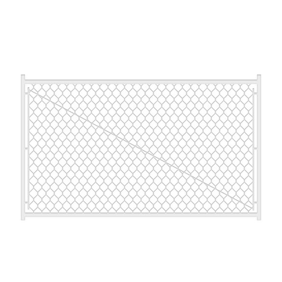 Privacy Fence Adjustable Chain Link Walk Gate Kit with Round Corner Frame, Fit-Right, 3.8'H,Fence Panels