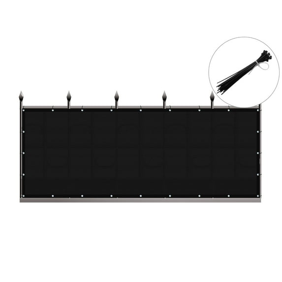 Privacy Fence Screen Heavy-Duty 90% Blockage Shade Cover for Wall Garden Gazebo Backyard 8 ft. x 50 ft., Black