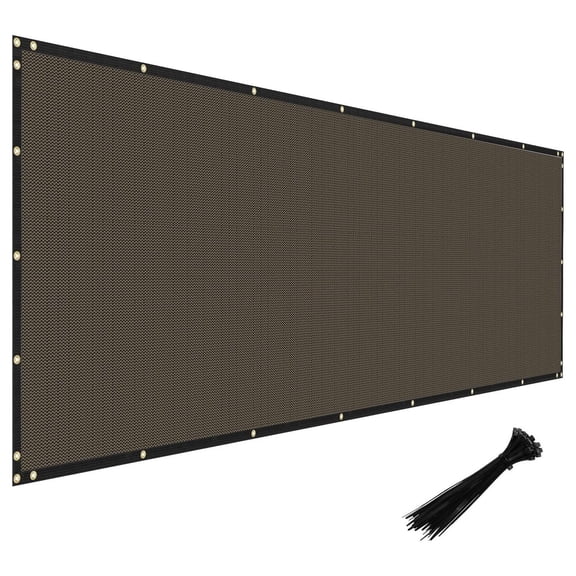 6' x 23' Brown Fence Screens, Heavy Duty Windscreen with Brass Grommets